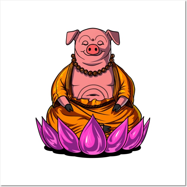 Pig Buddha Wall Art by underheaven